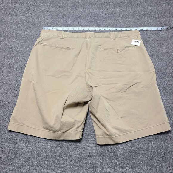 J Crew Mens‎ Shorts 36 Beige Flat Front Beach Outdoor Hiking Stretch Deck Chino - Picture 7 of 8